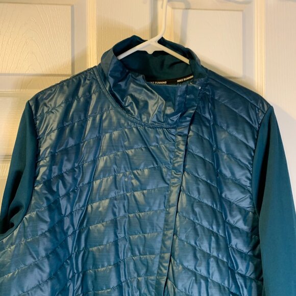 Nike Women's Essential Puffer Panel Running Jacket Size XXL 2XL Quilted Blue - Picture 3 of 9